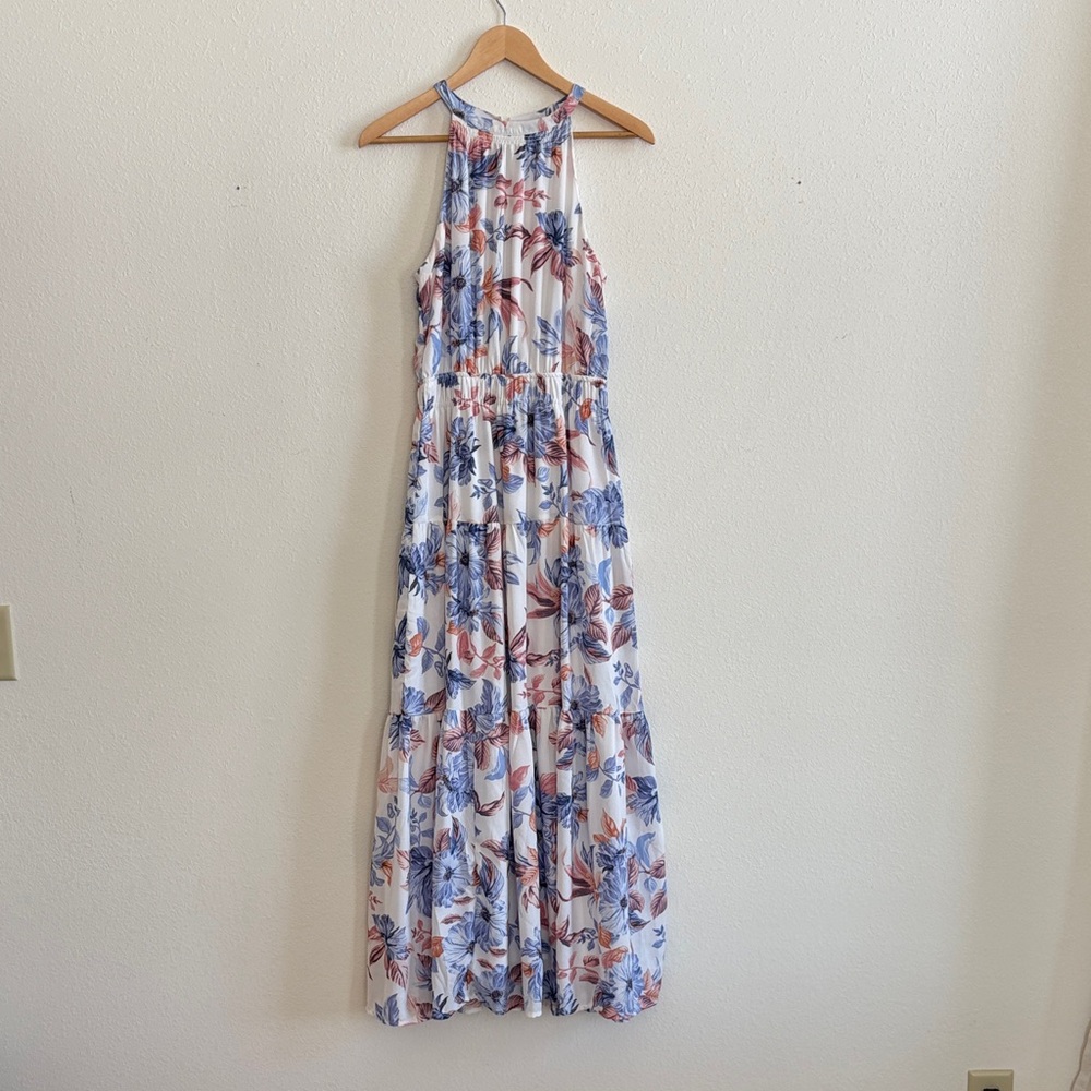 Japna Blue and Pink Floral Dress